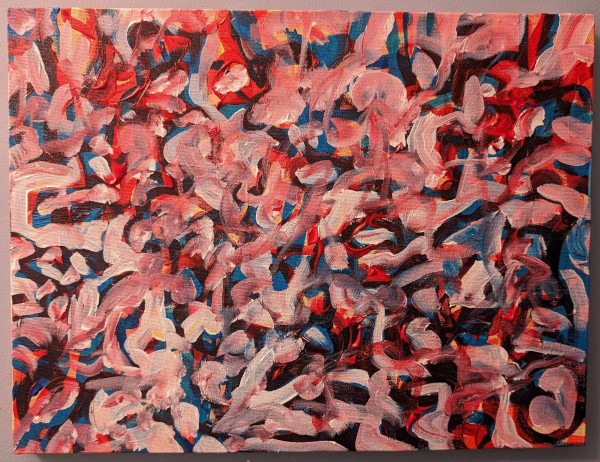 Manuel Mathieu. Before The Soul What. Acrylic on raw canvas, 2023