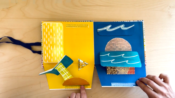 Tara Cooper. Poem 37 by Sue Goyette. Handmade pop-up book, 2022.