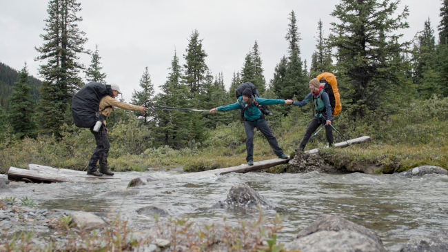 Meghan J. Ward, Artsci’07 with friends over a river.