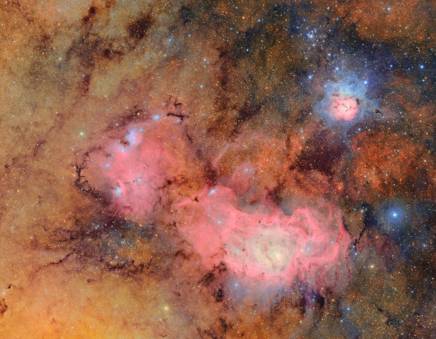 The Orion Nebula, featuring star formation and faint details, captured in 678 images by the Vera C. Rubin Observatory.
