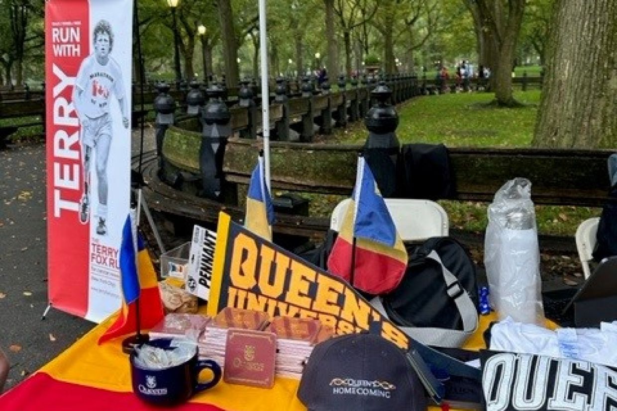 Queen's swag on a table