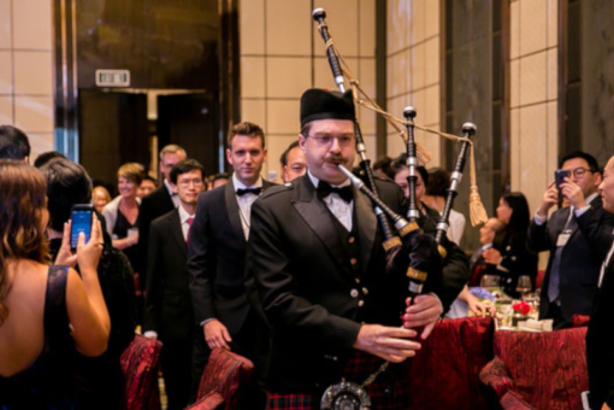 Bag piper at reception