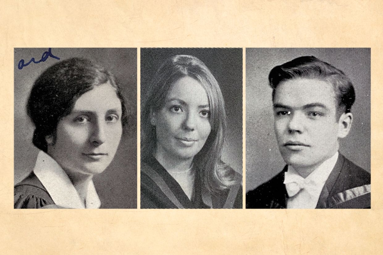 Graduation photos of Ellen Henderson and her parents, Dr. William and Mrs. Jessie Henderson