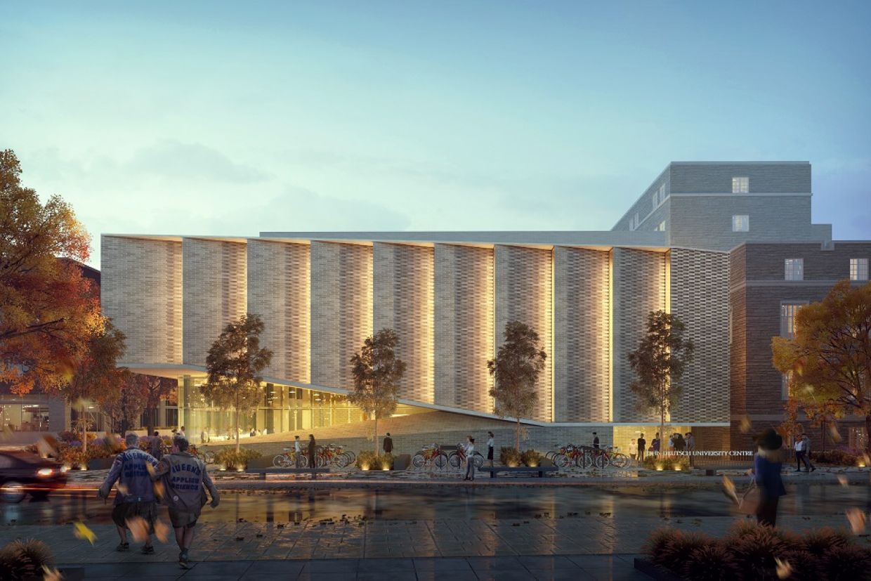 Exterior rendering of the John Deutsch University Centre