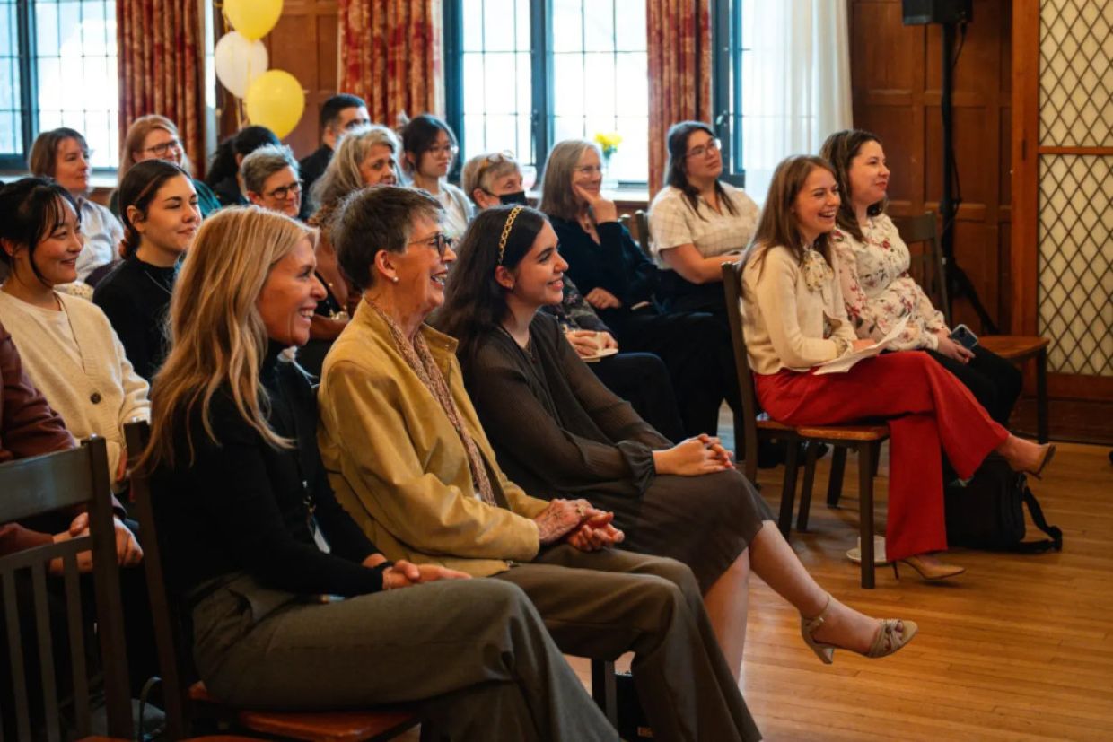 Guests sit in the audience at the Ban Righ centennial celebration.