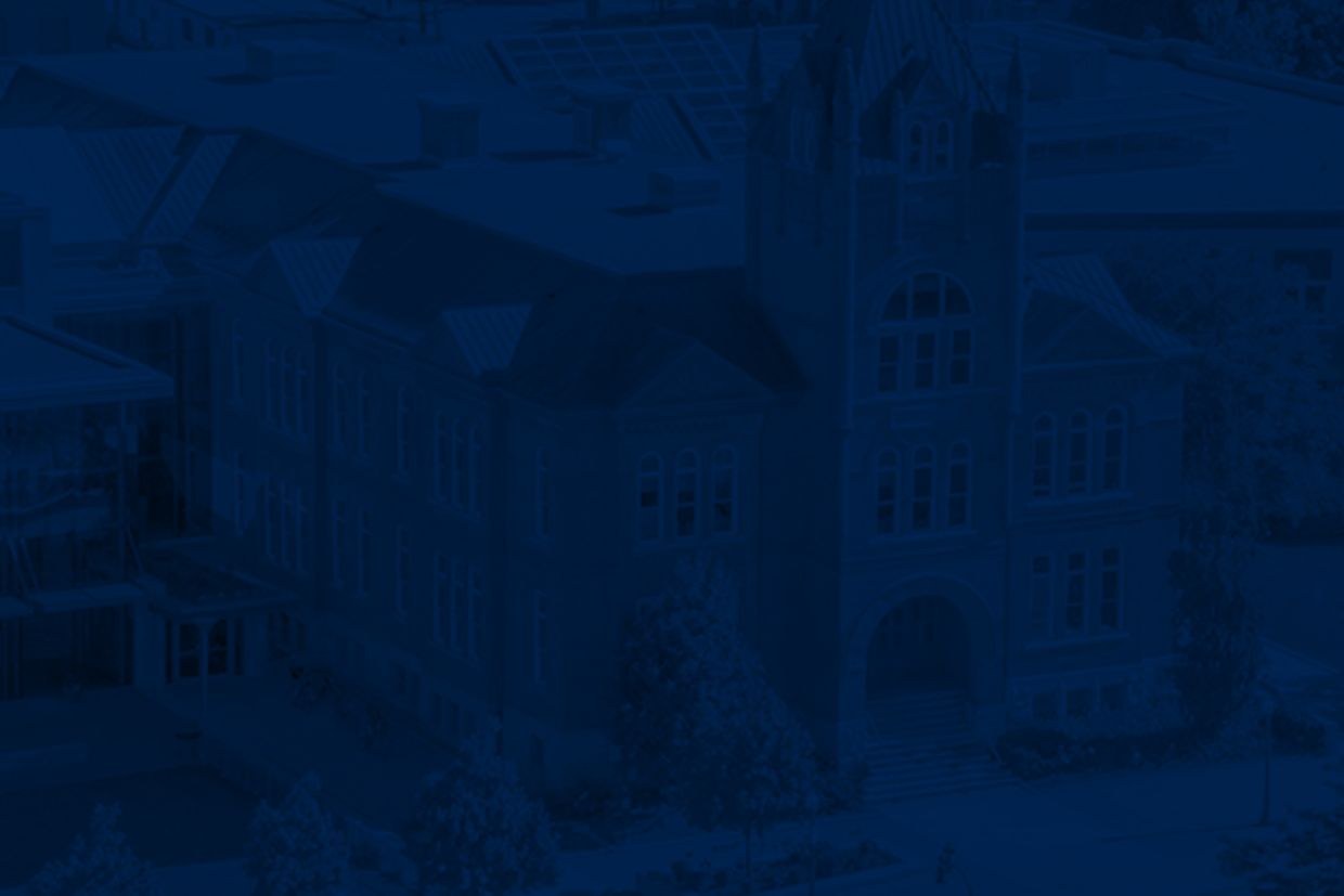 building with blue filter