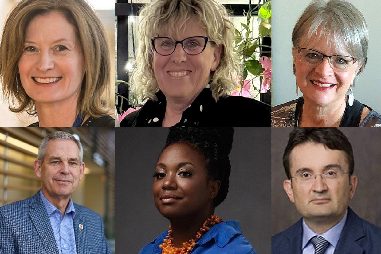 Clockwise from top left: Ann Tierney, Heather Black, Sandra Murray, Takis Katsabanis, Tianna Edwards, and Stephen Archer.