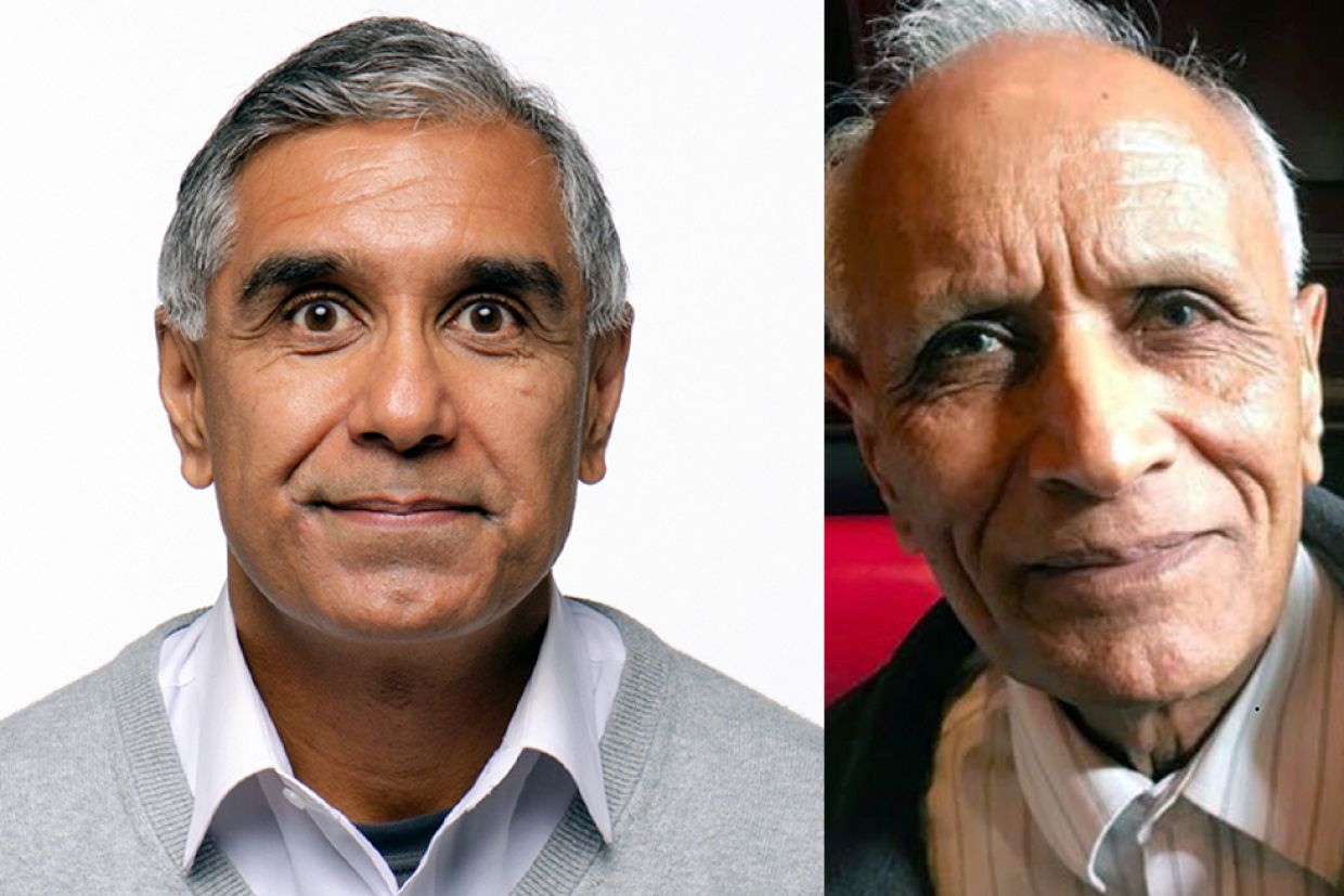 From left to right: Sukhwinder Singh, MA’90, and his father, Jhalman Singh.