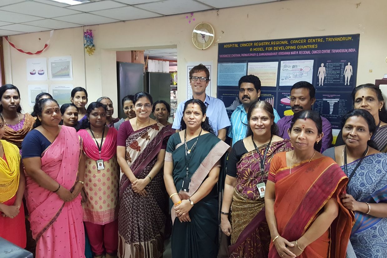 Dr. Chris Booth with a medical team in India