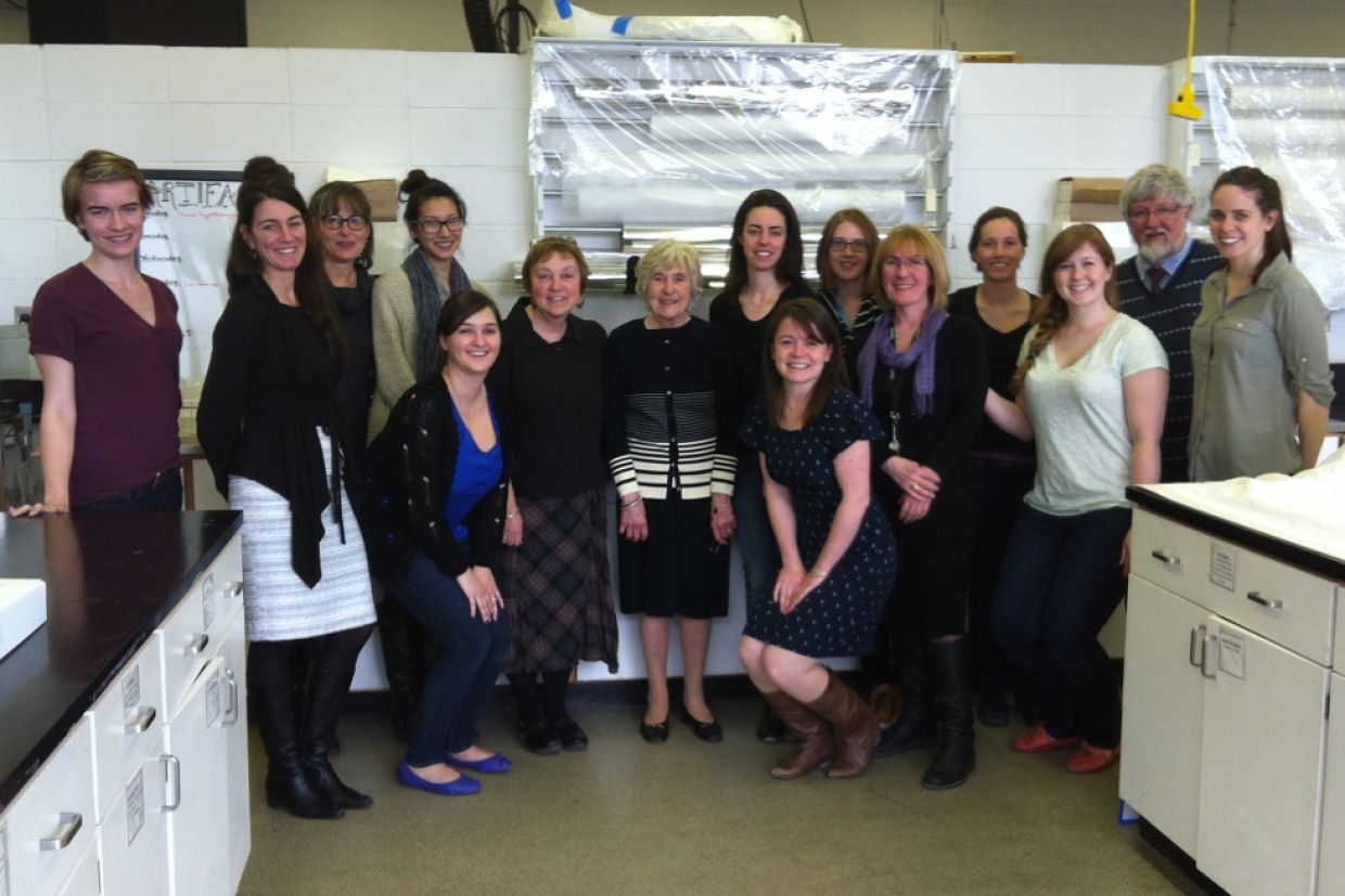 Margaret Light, centre, with students and faculty during a tour in 2014.