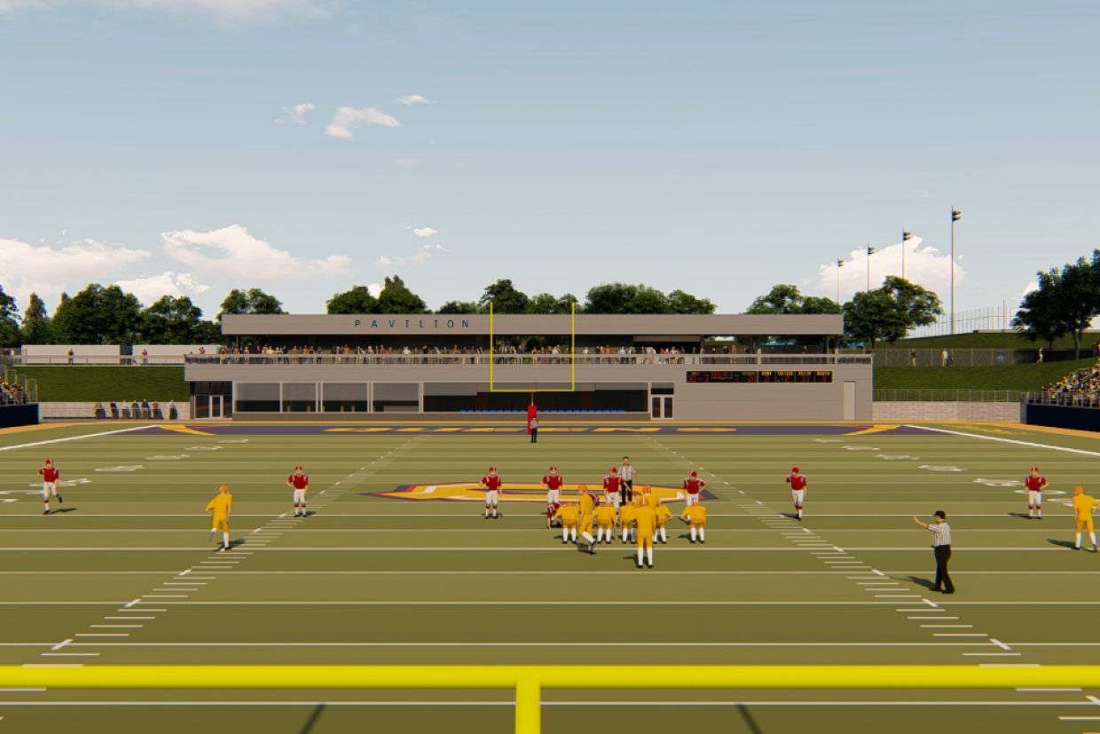 Computer drawing of proposed new pavilion building