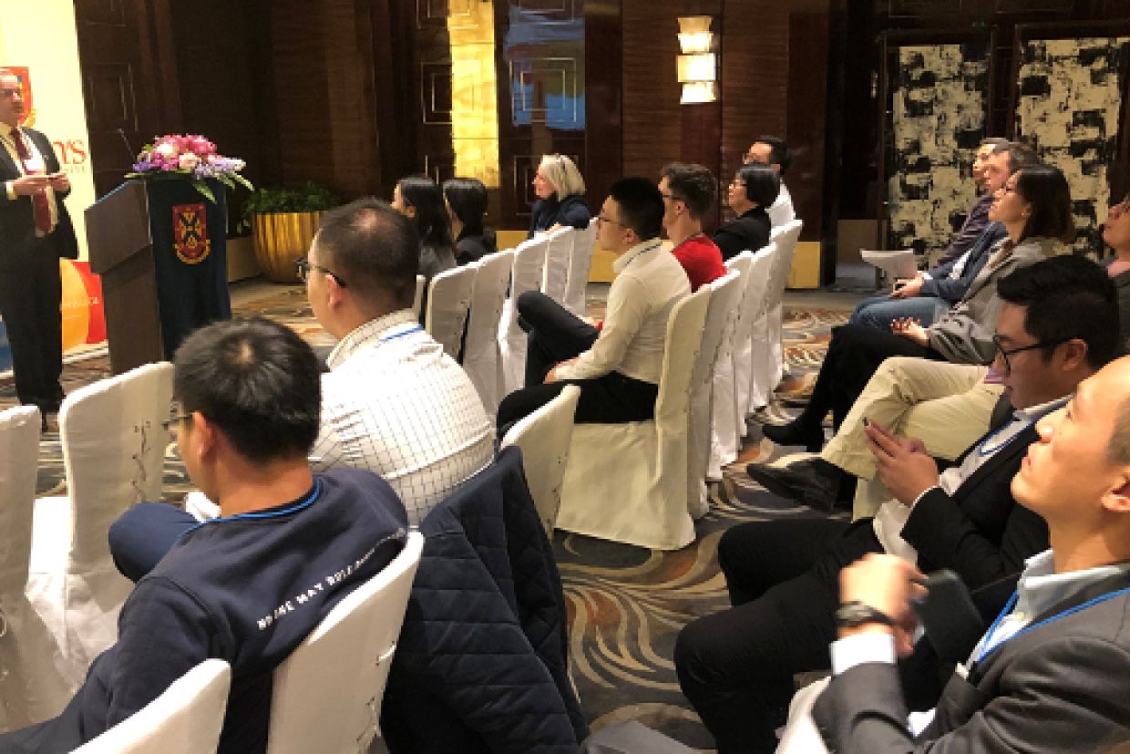 Greg Bavington at the launch of the Beijing hub.