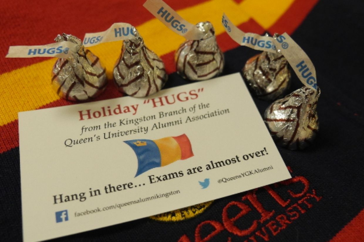 [Photo of Holiday Hugs card and chocolate]