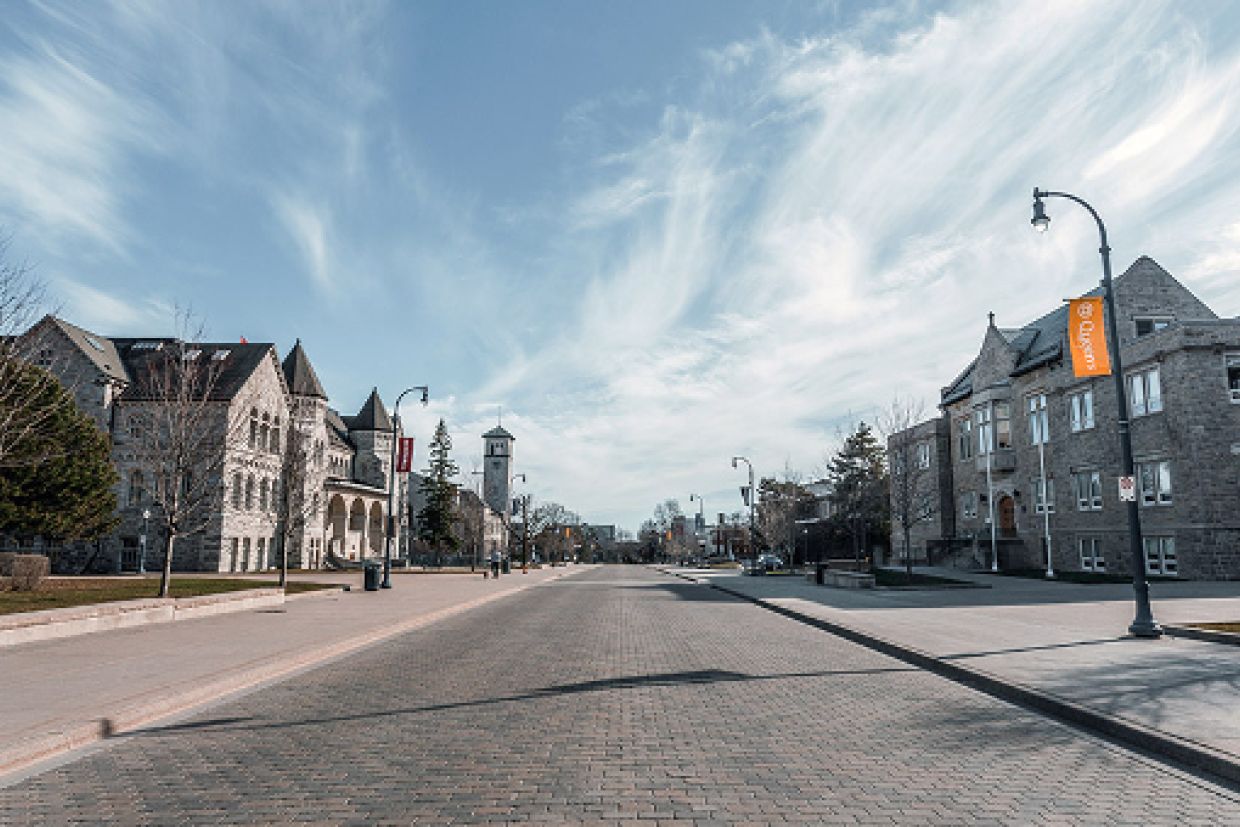 A photo of University Avenue on Queen's Campus 