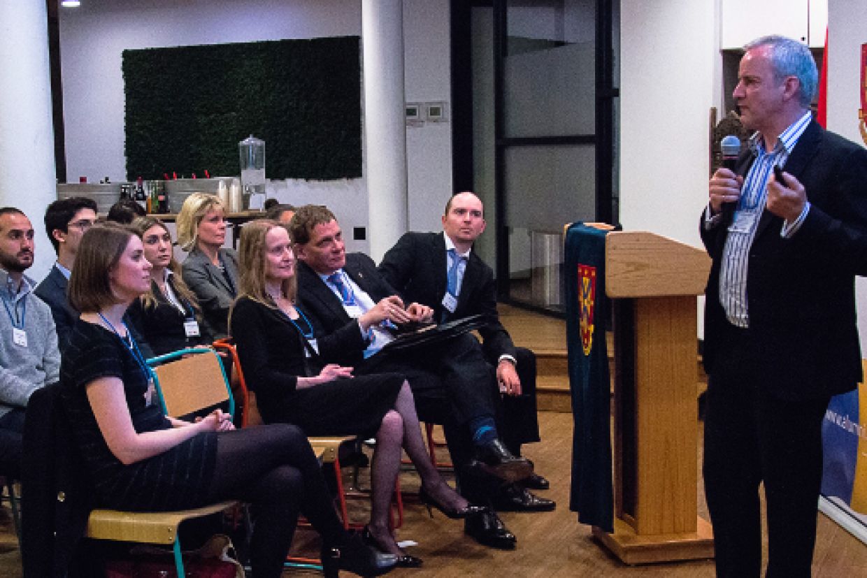 Greg Bavington speaking at UK Alumni Event