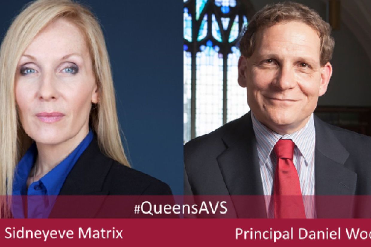 [Dr. Sidneyeve Matrix and Principal Daniel Woolf]