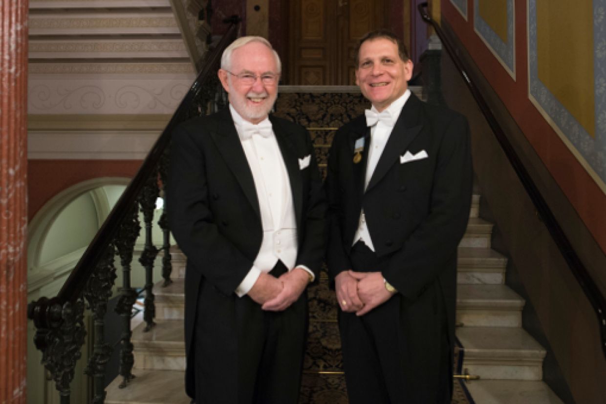 Prof. Art McDonald with Principal Daniel Woolf