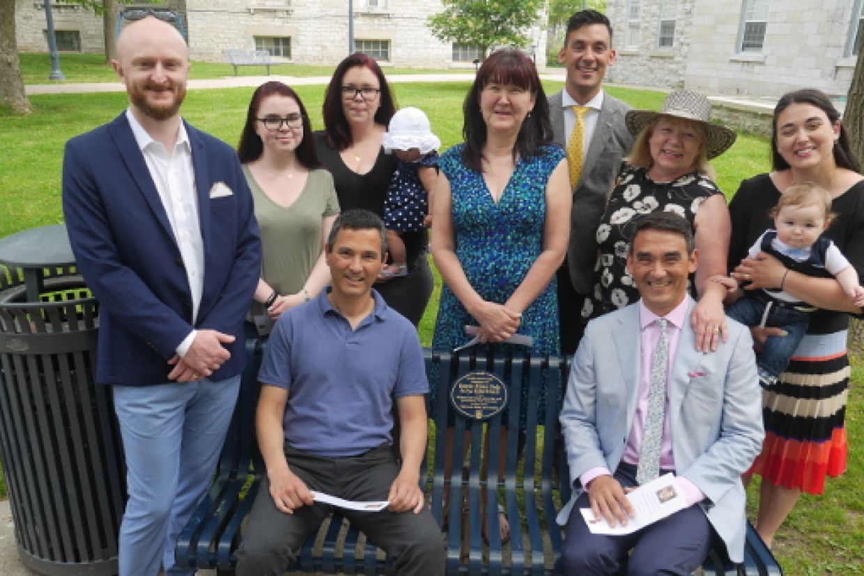Toda family gathers by memorial bench