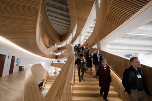 Calgary Branch wine and cheese gathering at the new Calgary Central Library.