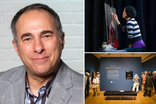 Murray Satov with images of the Agnes Etherington Art Centre