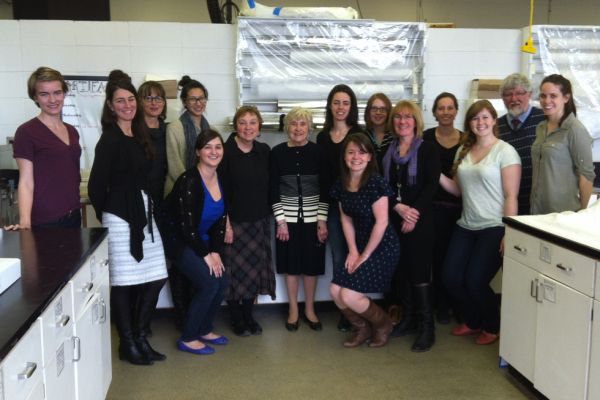 Margaret Light, centre, with students and faculty during a tour in 2014.