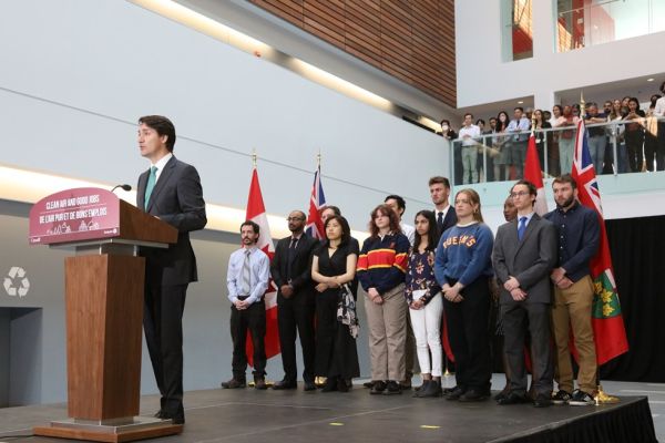Justin Trudeau in Mitchell Hall