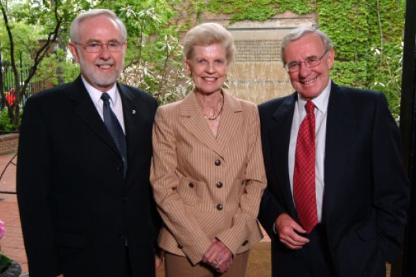 [Arthur McDonald with Gordon and Patricia Gray]