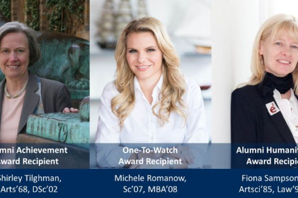 [Shirley Tilghman, Fiona Sampson & Michele Romanow]