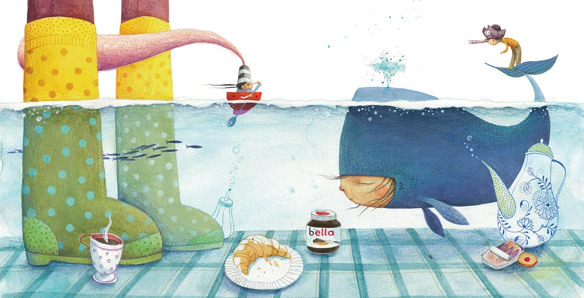 picture of a picnic happening in the ocean