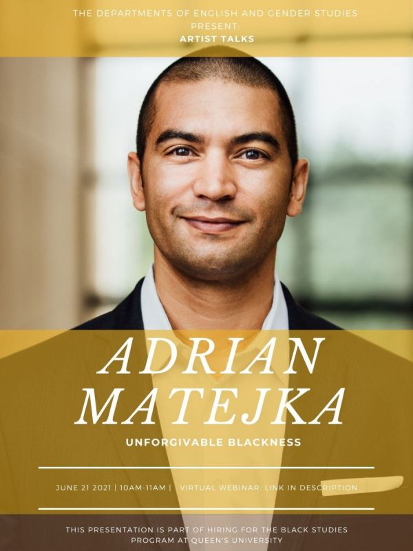 Artist Talks - Adrian Matejka