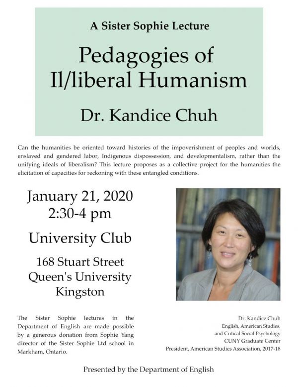 A Sister Sophie Lecture: Dr. Kandice Chuh