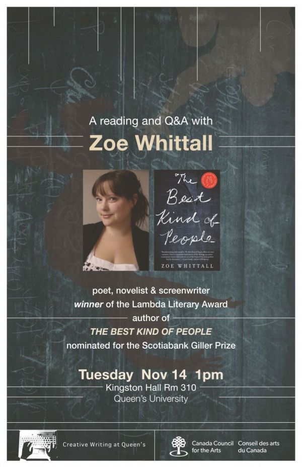 Creative Writing at Queen’s Reading Series: Zoe Whittall