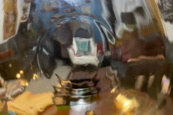 View of a living room through the lens of a glass 