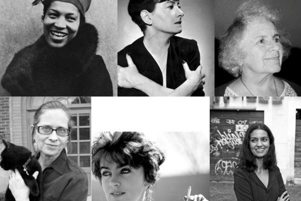 collage of women in black and white. 