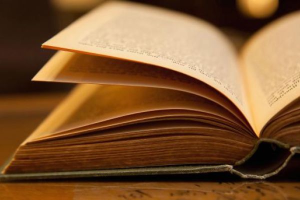 book on wooden table