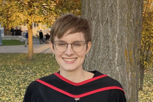 photo of student graduating