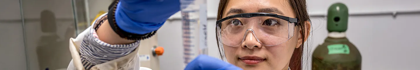 Photo of a student doing experiments