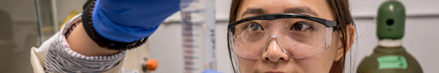 Photo of a student doing experiments