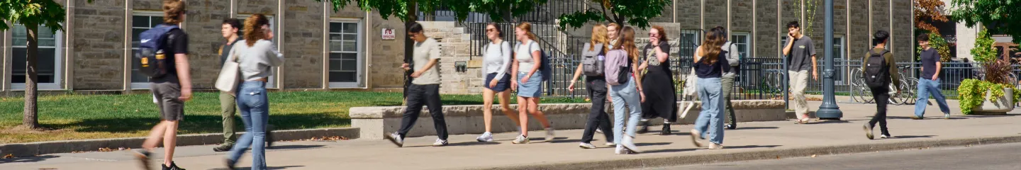 Students walking on campus